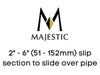 Majestic Chimney Venting Majestic 2" - 6" (51 - 152mm) slip section to slide over pipe