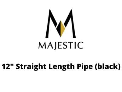 Majestic Chimney Venting Majestic 3" Pellet Vent Pro - 12" Straight Length Pipe (black)