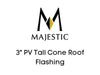 Majestic Chimney Venting Majestic 3" PV Tall Cone Roof Flashing