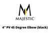 Majestic Chimney Venting Majestic 4" PV 45 Degree Elbow (black)