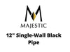 Majestic Chimney Venting Majestic 6" DuraBlack - 12" Single-Wall Black Pipe