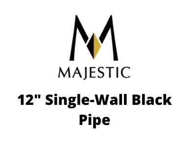 Majestic Chimney Venting Majestic 6" DuraBlack - 12" Single-Wall Black Pipe