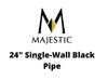 Majestic Chimney Venting Majestic 6" DuraBlack - 24" Single-Wall Black Pipe - DV-6DBK-24
