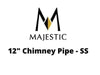 Majestic Chimney Venting Majestic 6" DuraTech - 12" Chimney Pipe - SS
