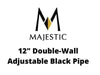 Majestic Chimney Venting Majestic 6" DVL- 12" Double-Wall Adjustable Black Pipe - DV-6DVL-12ADJ