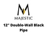 Majestic Chimney Venting Majestic 6" DVL- 12" Double-Wall Black Pipe - DV-6DVL-12