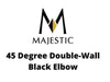 Majestic Chimney Venting Majestic 6" DVL- 45 Degree Double-Wall Black Elbow - DV-6DVL-E45