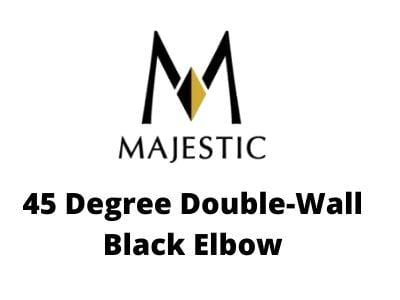 Majestic Chimney Venting Majestic 6" DVL- 45 Degree Double-Wall Black Elbow - DV-6DVL-E45