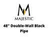 Majestic Chimney Venting Majestic 6" DVL- 48" Double-Wall Black Pipe - DV-6DVL-48