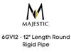 Majestic Chimney Venting Majestic 6GV12 - 12" Length Round Rigid Pipe