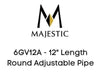 Majestic Chimney Venting Majestic 6GV12A - 12" Length Round Adjustable Pipe
