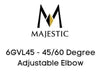 Majestic Chimney Venting Majestic B-Vent 45/60 Degree Adjustable Elbow - DV-6GVL45