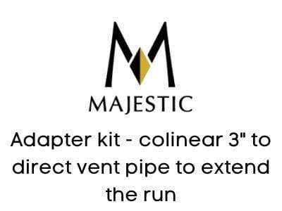 Majestic Chimney Venting Majestic Gas Insert Adapter Kit - colinear 3" to direct vent pipe - DV-46DVA-GK